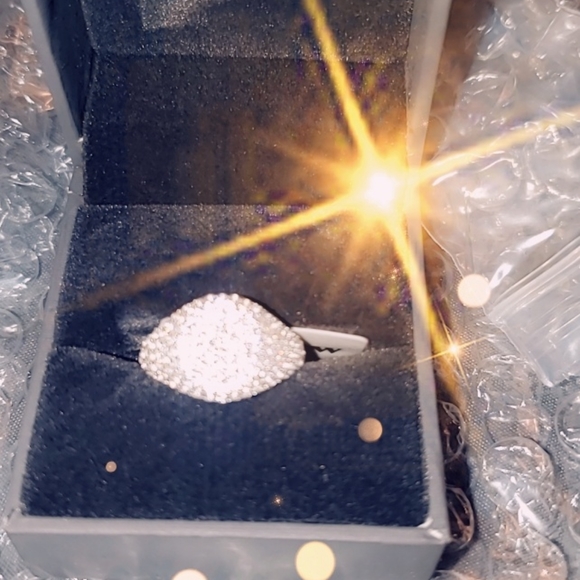 Size 4 Pave Sterling Silver Pinky Signet Ring - Picture 4 of 4